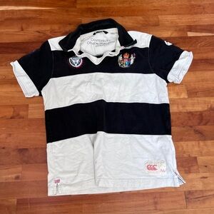 Canterbury Men's Black and White Rugby Polo Shirt